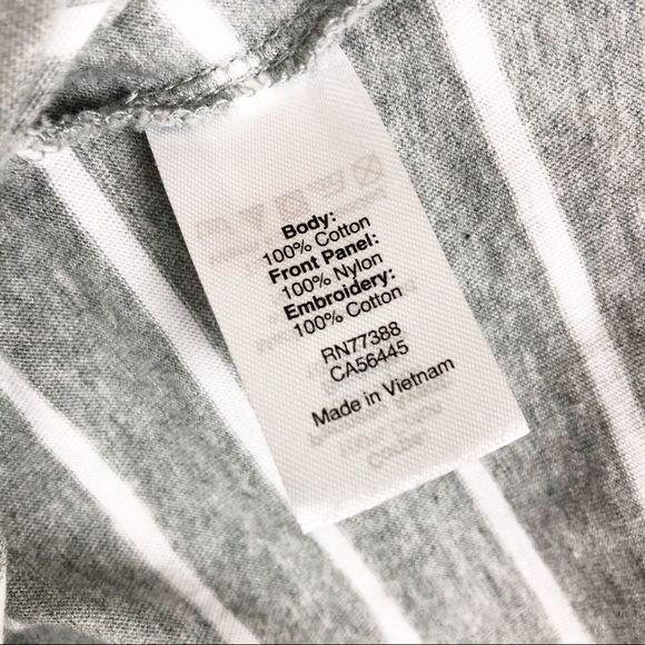 J. Crew Embroidered Lace Gray White Stripe Tank Top Small - Picture 7 of 7